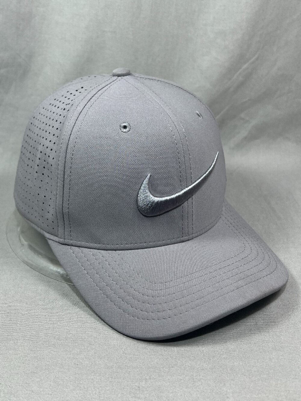 Nike Dri Fit Classic99 Flex Fit Hat Cap Gray Performance Big Swoosh Golfer Mens